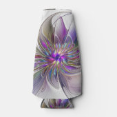 エネルギッシュカラフルな抽象芸術フラクタル芸術花 ボトルクーラー (正面)