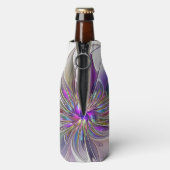 エネルギッシュカラフルな抽象芸術フラクタル芸術花 ボトルクーラー (ボトル裏面)