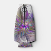 エネルギッシュカラフルな抽象芸術フラクタル芸術花 ボトルクーラー (裏面)