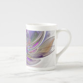 エネルギッシュカラフルな抽象芸術フラクタル芸術花 ボーンチャイナマグカップ (右)
