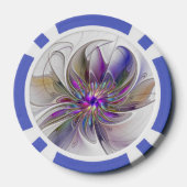 エネルギッシュカラフルな抽象芸術フラクタル芸術花 ポーカーチップ (裏面)