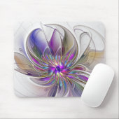 エネルギッシュカラフルな抽象芸術フラクタル芸術花 マウスパッド (マウス)