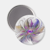 エネルギッシュカラフルな抽象芸術フラクタル芸術花 マグネット (正面/裏面)