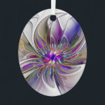 エネルギッシュカラフルな抽象芸術フラクタル芸術花 メタルオーナメント<br><div class="desc">色数々のの強力なファンタジーの花、ユニークフローラフラクタル芸術あなたの楕円形の金属オーナメントのためのデザイン。</div>