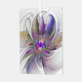 エネルギッシュカラフルな抽象芸術フラクタル芸術花 メタルオーナメント (正面左)