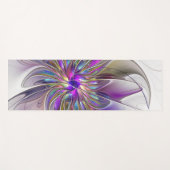 エネルギッシュカラフルな抽象芸術フラクタル芸術花 ヨガマット (正面(横))