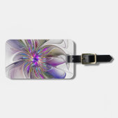 エネルギッシュカラフルな抽象芸術フラクタル芸術花 ラゲッジタグ (正面横)