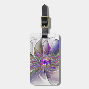 エネルギッシュカラフルな抽象芸術フラクタル芸術花 ラゲッジタグ