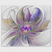 エネルギッシュカラフルな抽象芸術フラクタル芸術花 ラッピングペーパー (フラット)