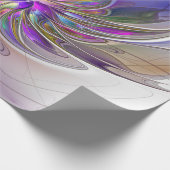 エネルギッシュカラフルな抽象芸術フラクタル芸術花 ラッピングペーパー (角)