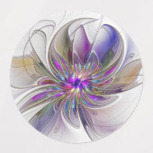 エネルギッシュカラフルな抽象芸術フラクタル芸術花 ラベル (デザイン2)