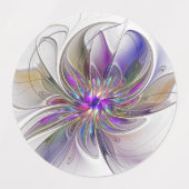 エネルギッシュカラフルな抽象芸術フラクタル芸術花 ラベル (デザイン1)