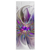 エネルギッシュカラフルな抽象芸術フラクタル芸術花 ワインギフトバッグ (裏面)