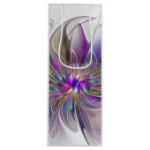 エネルギッシュカラフルな抽象芸術フラクタル芸術花 ワインギフトバッグ (正面)