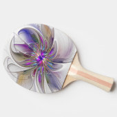 エネルギッシュカラフルな抽象芸術フラクタル芸術花 卓球ラケット (横)