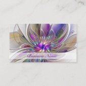 エネルギッシュカラフルな抽象芸術フラクタル芸術花 名刺 (正面)