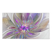 エネルギッシュカラフルな抽象芸術フラクタル芸術花 枕カバー (裏面)