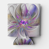 エネルギッシュカラフルな抽象芸術フラクタル芸術花 缶クーラー (正面)