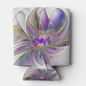 エネルギッシュカラフルな抽象芸術フラクタル芸術花 缶クーラー (裏面)