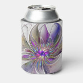 エネルギッシュカラフルな抽象芸術フラクタル芸術花 缶クーラー (缶裏面)