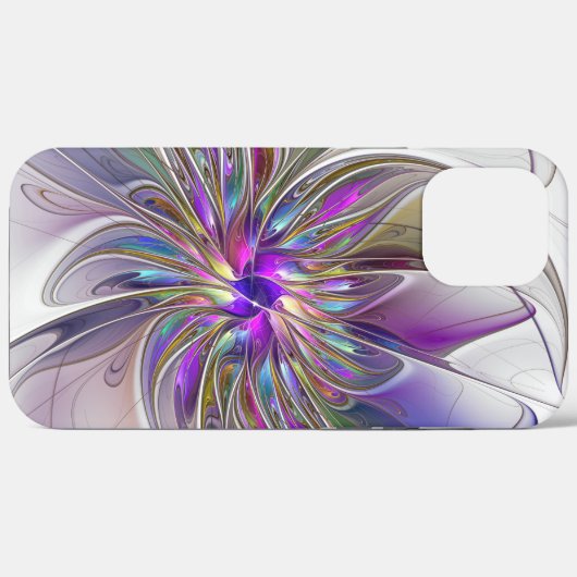 エネルギッシュカラフルな抽象芸術フラクタル芸術花 Case-Mate iPhoneケース (裏面 (横))