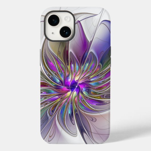 エネルギッシュカラフルな抽象芸術フラクタル芸術花 Case-Mate iPhoneケース (裏面)