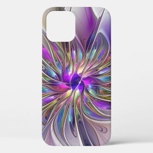 エネルギッシュカラフルな抽象芸術フラクタル芸術花 Case-Mate iPhoneケース (裏面)