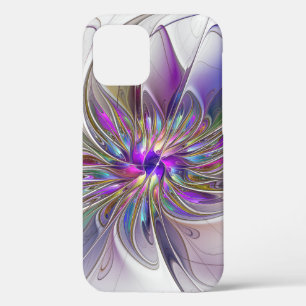 エネルギッシュカラフルな抽象芸術フラクタル芸術花 iPhone 12ケース