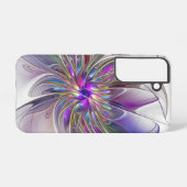 エネルギッシュカラフルな抽象芸術フラクタル芸術花 SAMSUNG GALAXYケース (裏面横)