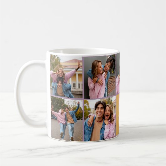 エネルギッシュファンキーな私はあなたを愛するコラージュ コーヒーマグカップ (左)