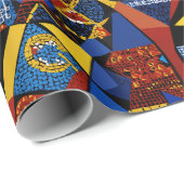 エネルギッシュモダンな幾何学的アフリカ系アメリカ人の贈り物 ラッピングペーパー (ロールコーナー)