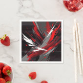 エネルギッシュ抽象芸術赤とはっきりした灰色 スタンダードカクテルナプキン (インサイチュ)