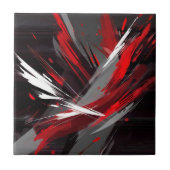 エネルギッシュ抽象芸術赤とはっきりした灰色 タイル (正面)