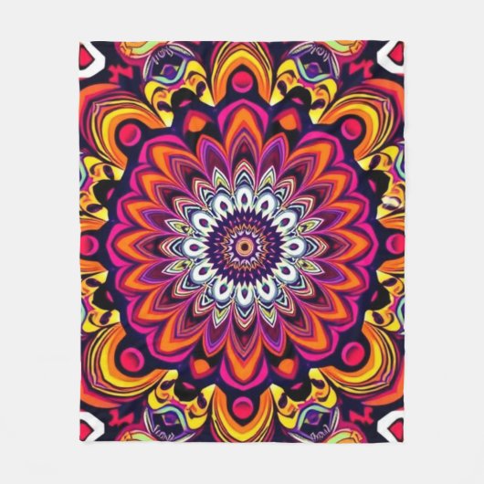エネルギッシュ曼荼羅 フリースブランケット (正面)