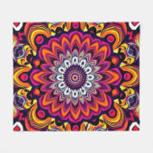 エネルギッシュ曼荼羅 フリースブランケット (正面(横))