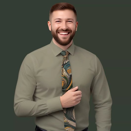 エネルギッシュ波パターンタイ ネクタイ