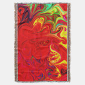 エネルギッシュ色バーストパターン スローブランケット (正面縦)