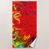 エネルギッシュ色バーストパターン ビーチタオル (正面)