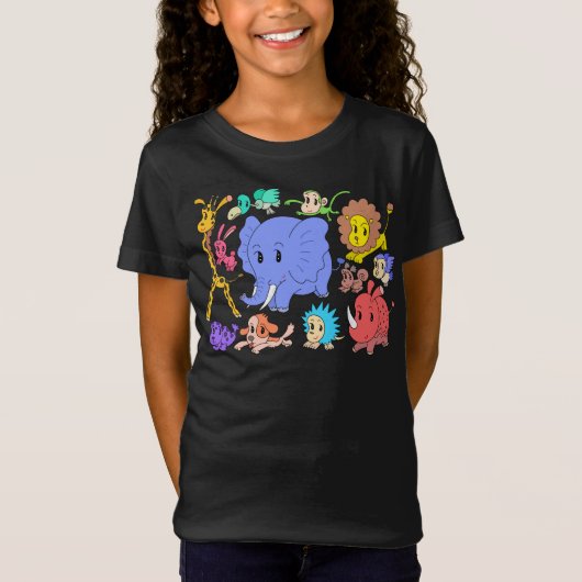 エネルギッシュ!12匹の元気な動物たち Tシャツ (正面)