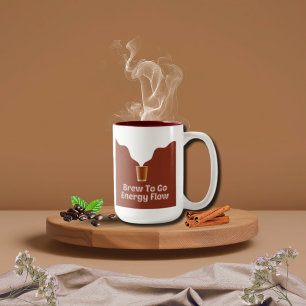 エネルギフローへ行くために醸造Steamyイラストレーション コーヒーマグカップ