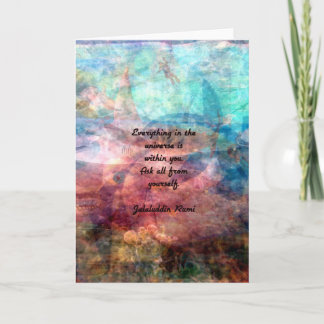 エネルギーおよび宇宙についてのRumiの高揚の引用文 カード