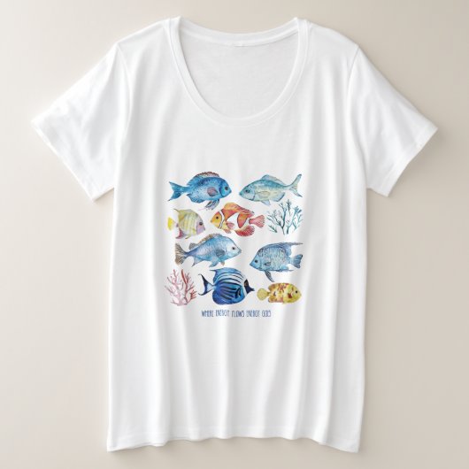 エネルギーが流れる場所 プラスサイズTシャツ (デザイン正面)