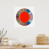エネルギーが満たされた輝き:波の円カラフル ポスター (キッチン)