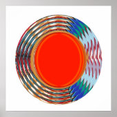 エネルギーが満たされた輝き：波の円カラフル ポスター (正面)