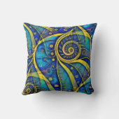 エネルギーの抽象緩和曲線 – シームレスなパターン1 クッション (裏面)