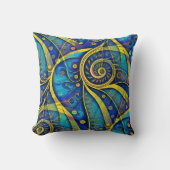 エネルギーの抽象緩和曲線 – シームレスなパターン1 クッション (正面)