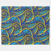 エネルギーの抽象緩和曲線 – シームレスなパターン1 フリースブランケット (正面(横))