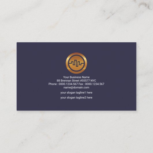 エネルギーはっきりしたレトロフェイク金ゴールド波投資 名刺 (裏面)