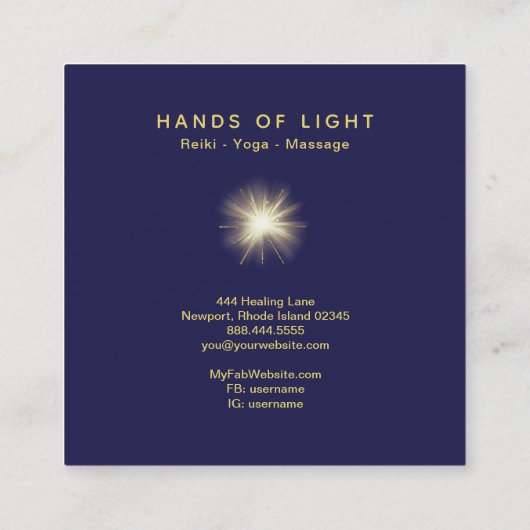 *~*エネルギーは宇宙に宇宙星をライト渡します スクエア名刺 (裏面)