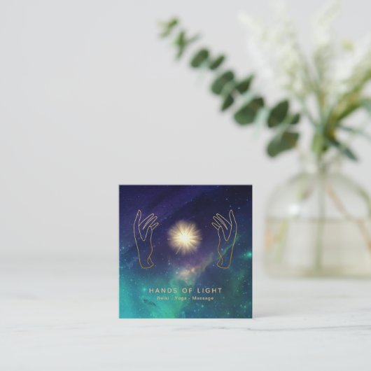 *~*エネルギーは宇宙に宇宙星をライト渡します スクエア名刺 (スタンド正面)